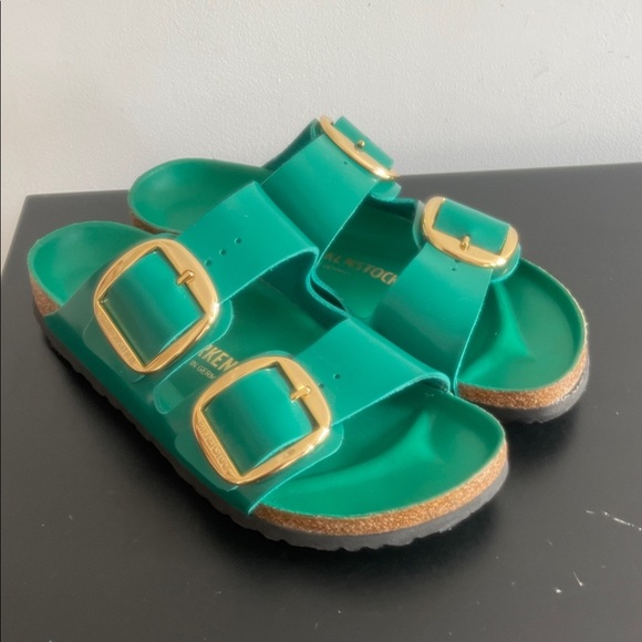 Birkenstock Emerald Sandals with Gold Accents - Picture 1 of 8